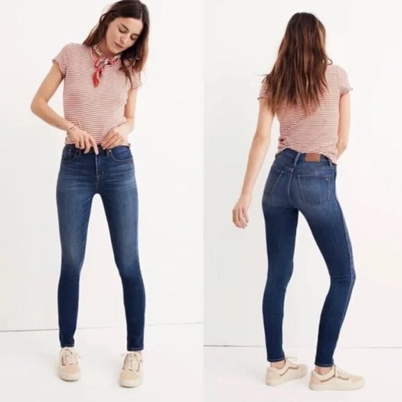 Madewell EUC 9 in high rise medium wash skinny jeans size 32 - Picture 1 of 6